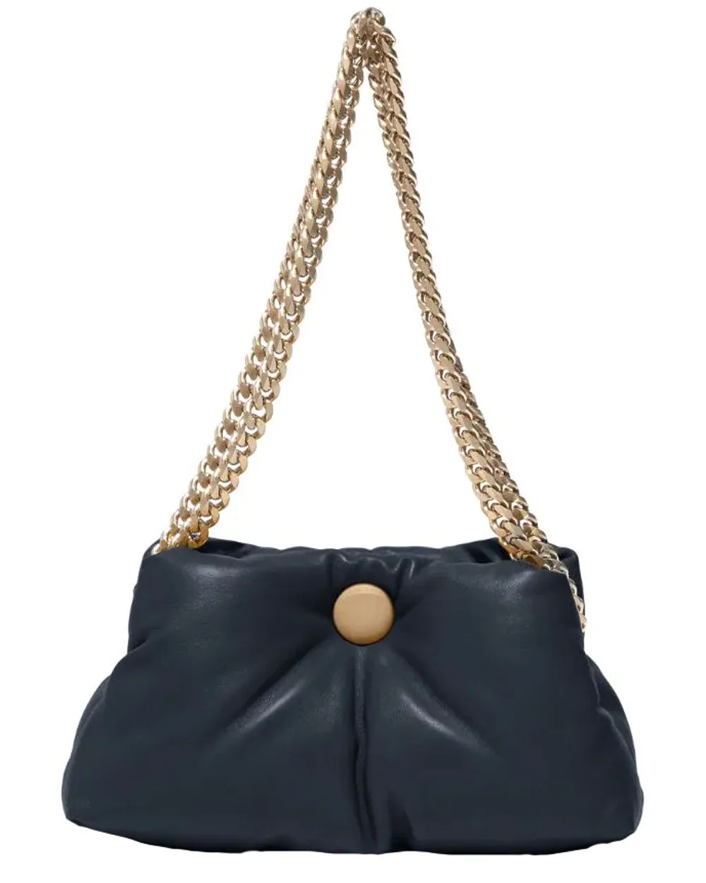 Small Puffy Chain Tobo Bag in Dark Navy