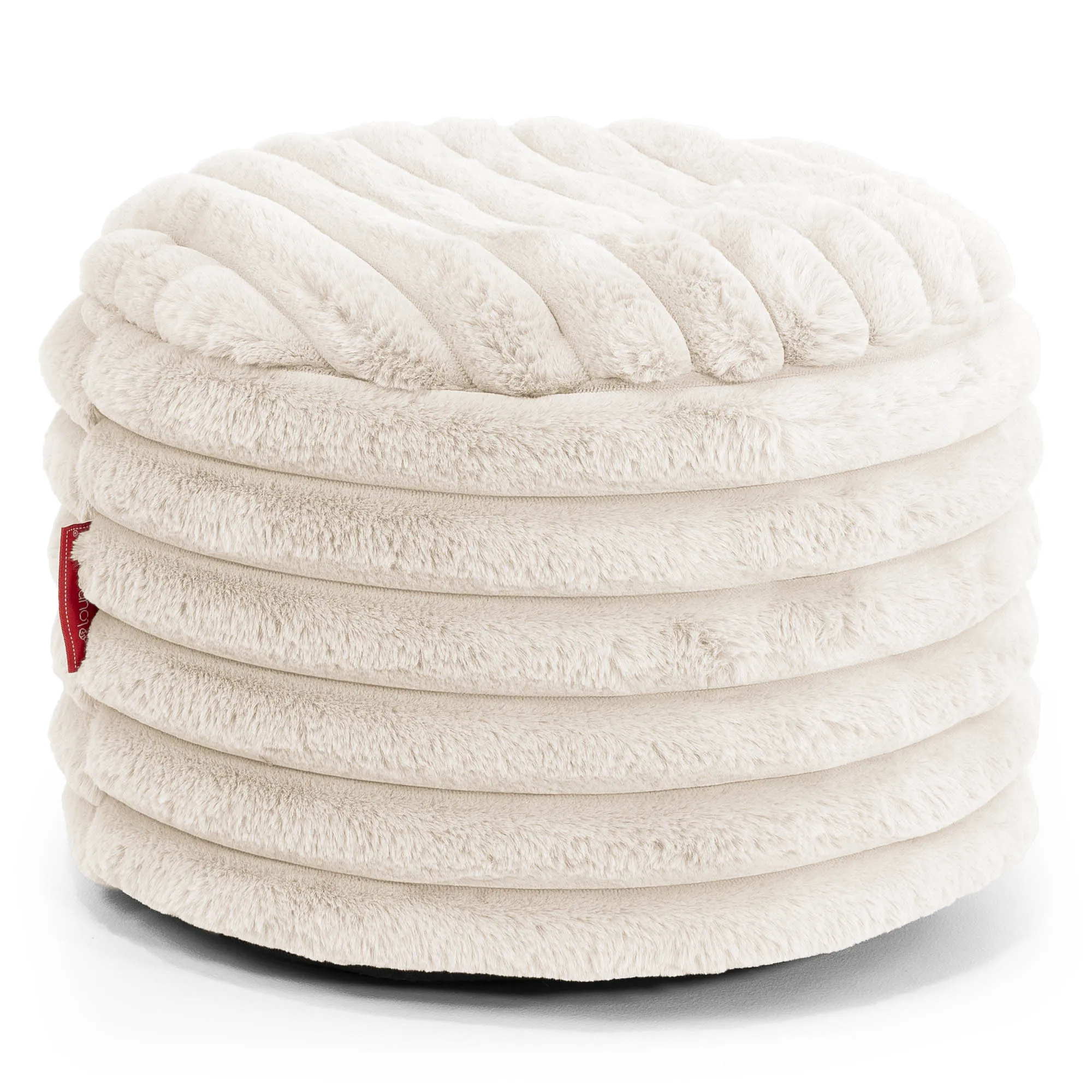 Small Round Footstool - Ultra Plush Cord Cream