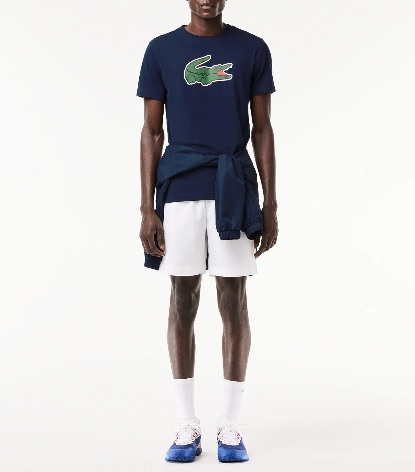 Sport Ultra-Dry Croc Print T-Shirt Navy Blue/Green-White