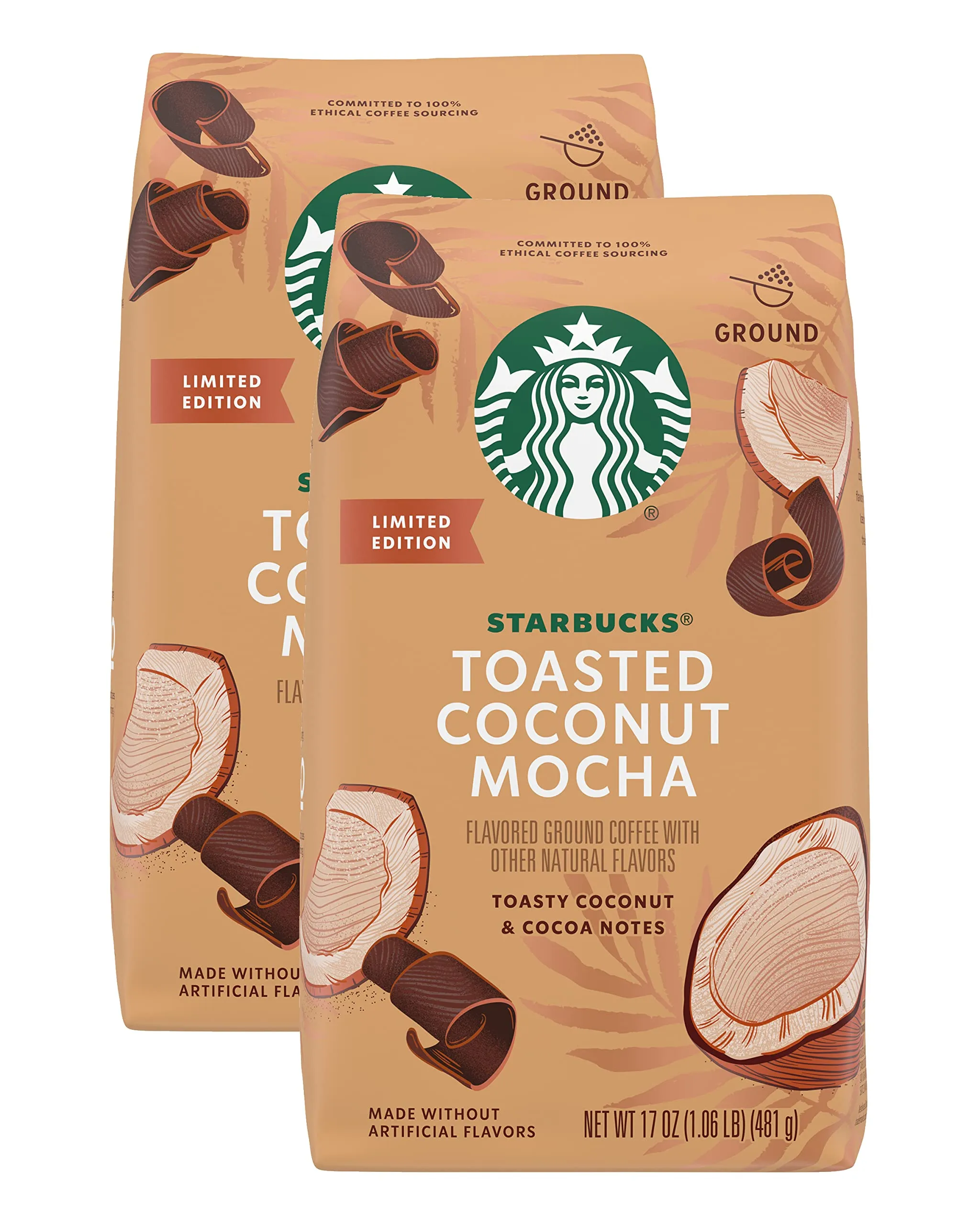 Starbucks Ground Coffee, Medium Roast Coffee, Holiday Blend, 100% Arabica, Limited Edition Holiday Coffee, 1 Bag (17 Oz)