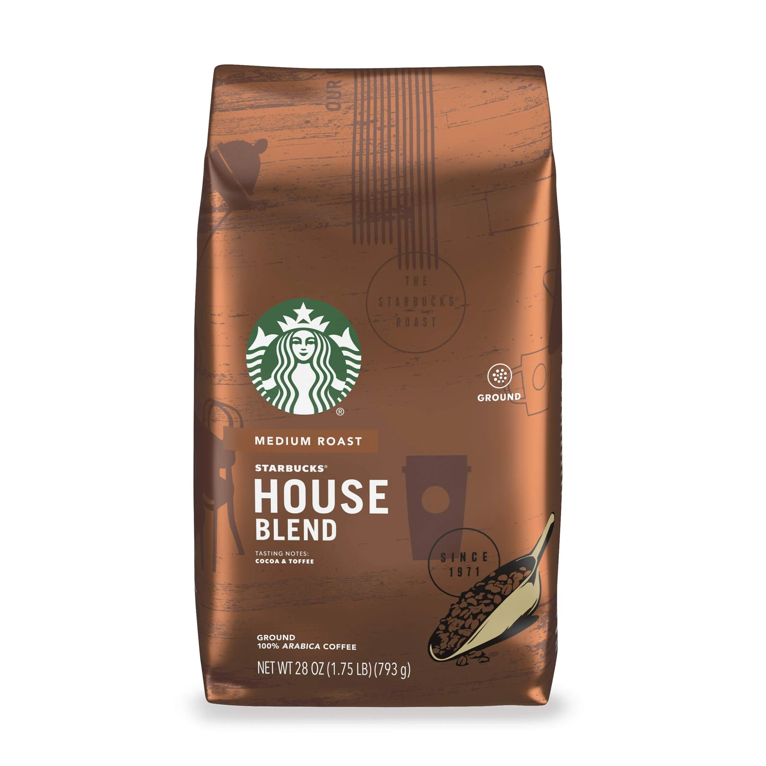 Starbucks Ground Coffee, Medium Roast Coffee, Holiday Blend, 100% Arabica, Limited Edition Holiday Coffee, 1 Bag (17 Oz)