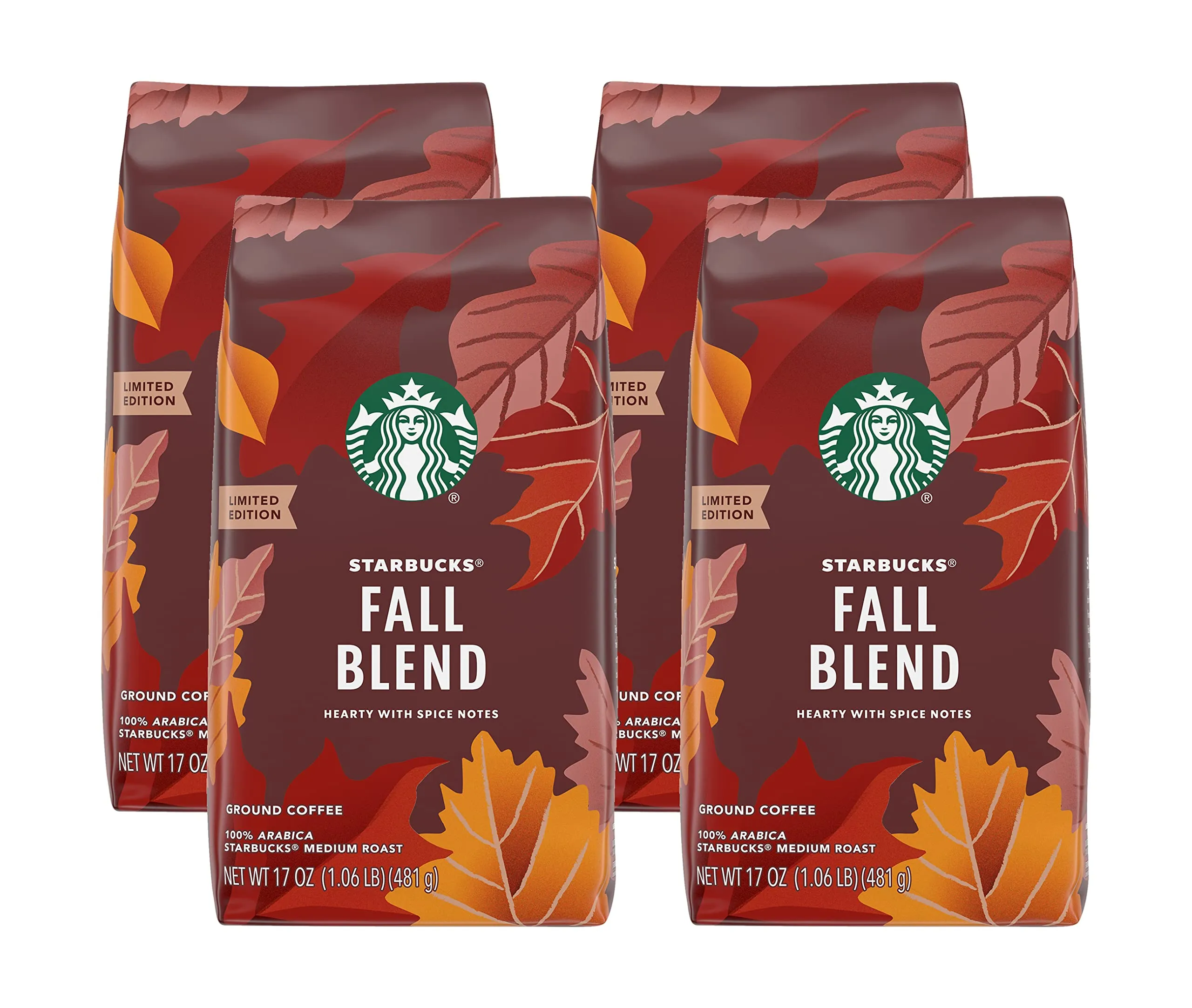 Starbucks Ground Coffee, Medium Roast Coffee, Holiday Blend, 100% Arabica, Limited Edition Holiday Coffee, 1 Bag (17 Oz)