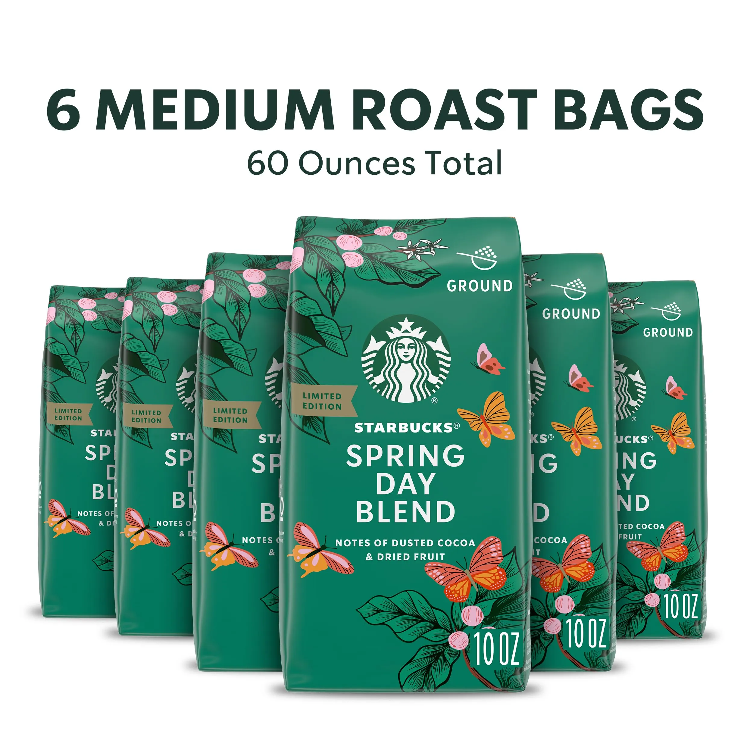 Starbucks Ground Coffee, Medium Roast Coffee, Holiday Blend, 100% Arabica, Limited Edition Holiday Coffee, 1 Bag (17 Oz)