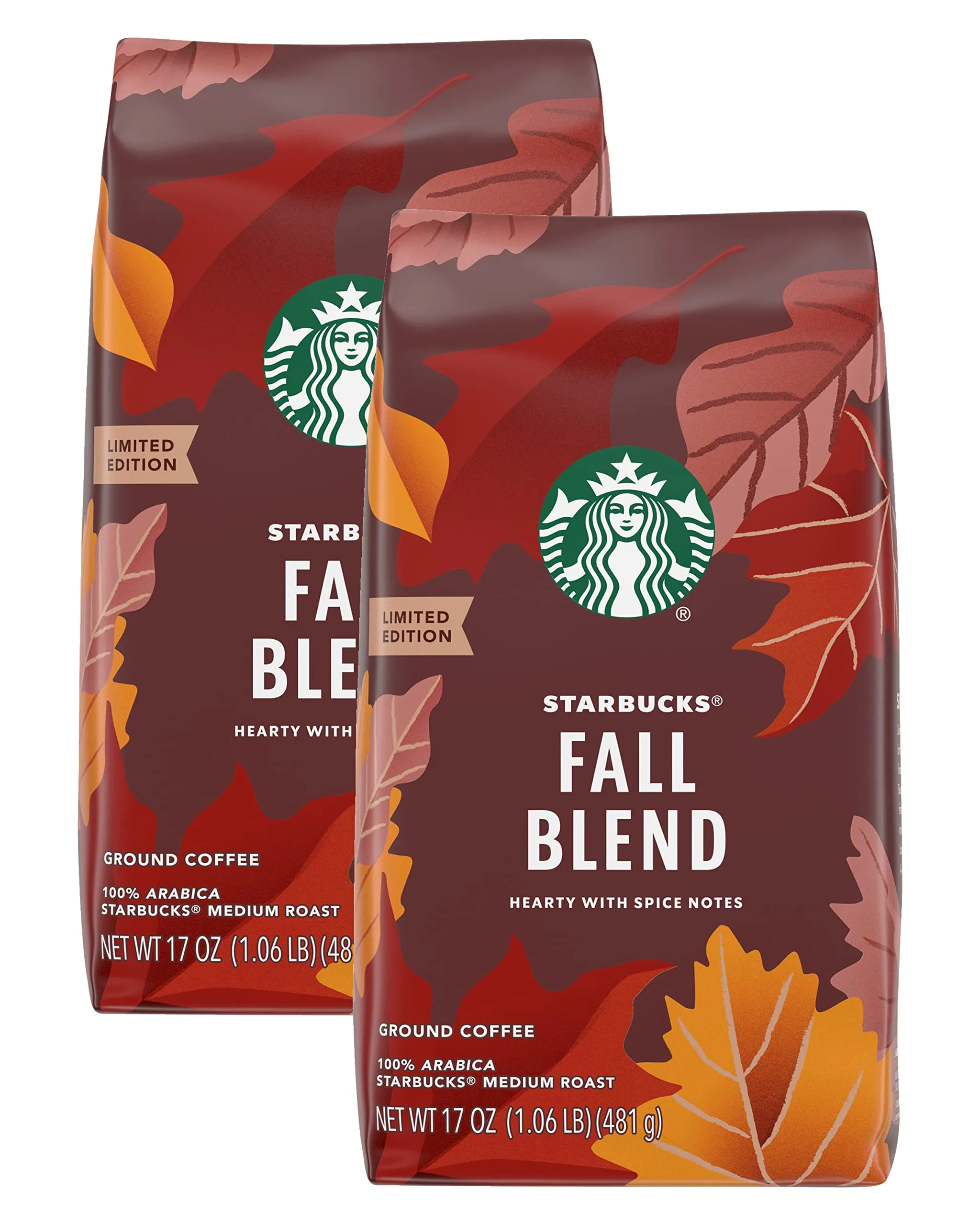 Starbucks Ground Coffee, Medium Roast Coffee, Holiday Blend, 100% Arabica, Limited Edition Holiday Coffee, 1 Bag (17 Oz)