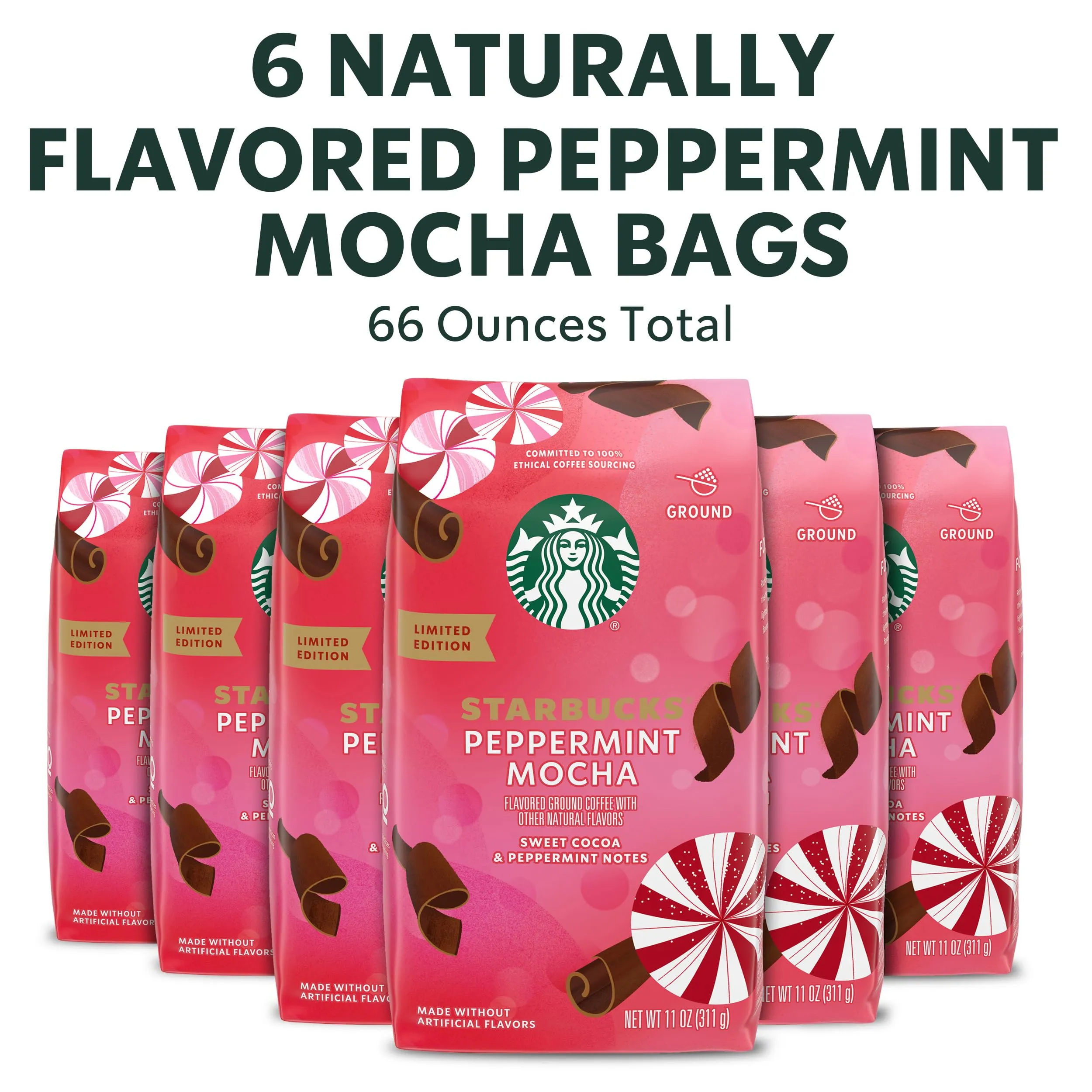 Starbucks Ground Coffee, Medium Roast Coffee, Holiday Blend, 100% Arabica, Limited Edition Holiday Coffee, 1 Bag (17 Oz)