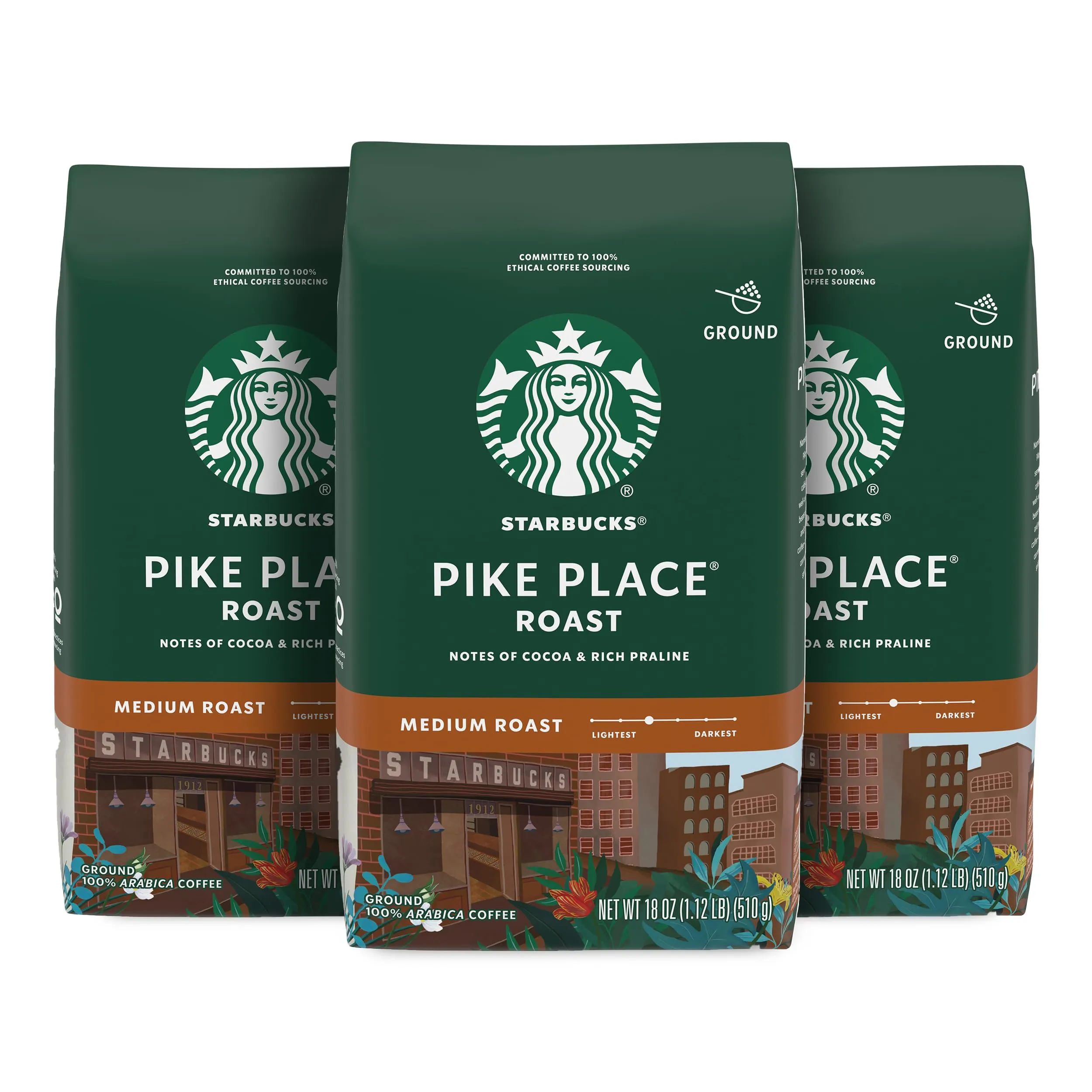 Starbucks Ground Coffee, Medium Roast Coffee, Holiday Blend, 100% Arabica, Limited Edition Holiday Coffee, 1 Bag (17 Oz)