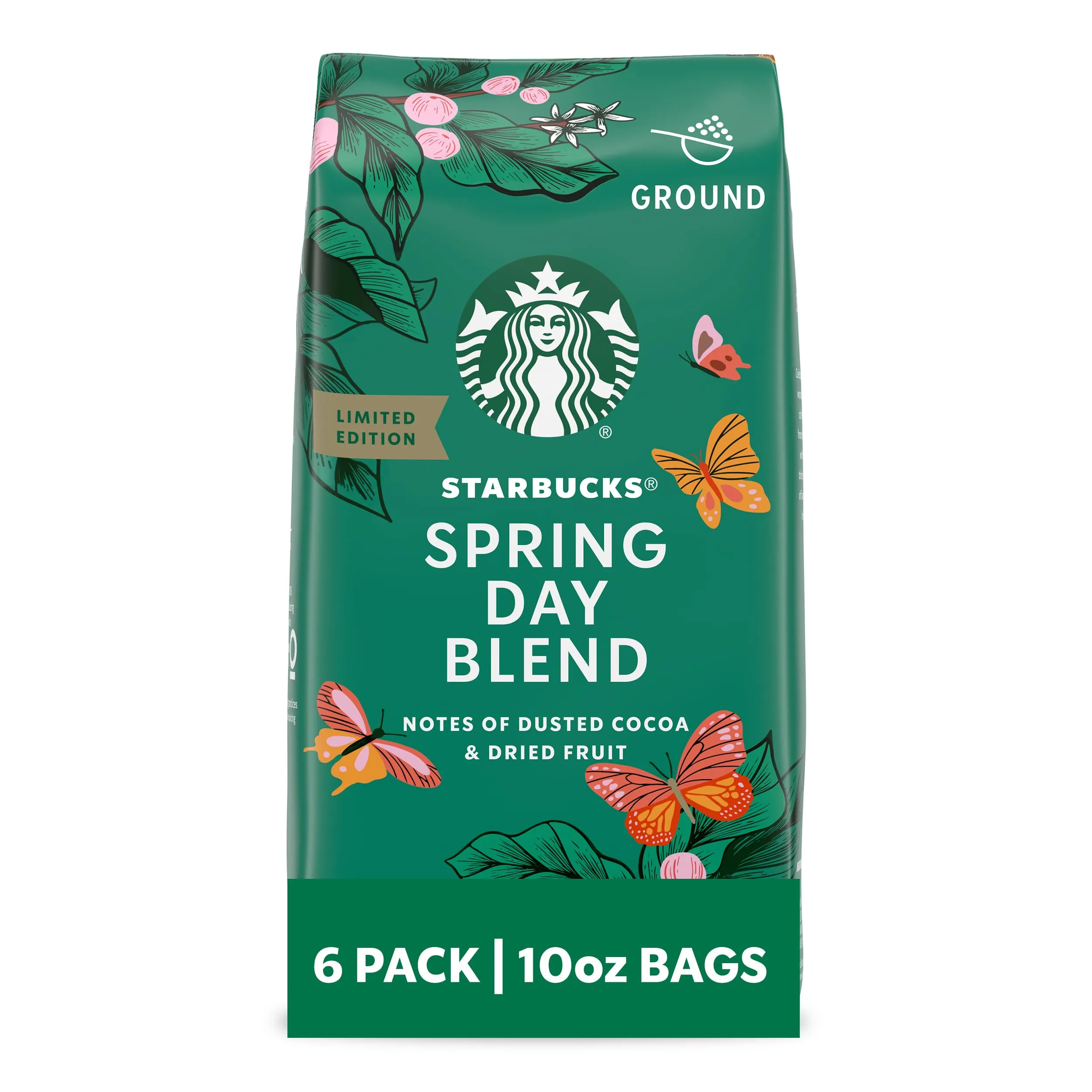 Starbucks Ground Coffee, Medium Roast Coffee, Holiday Blend, 100% Arabica, Limited Edition Holiday Coffee, 1 Bag (17 Oz)