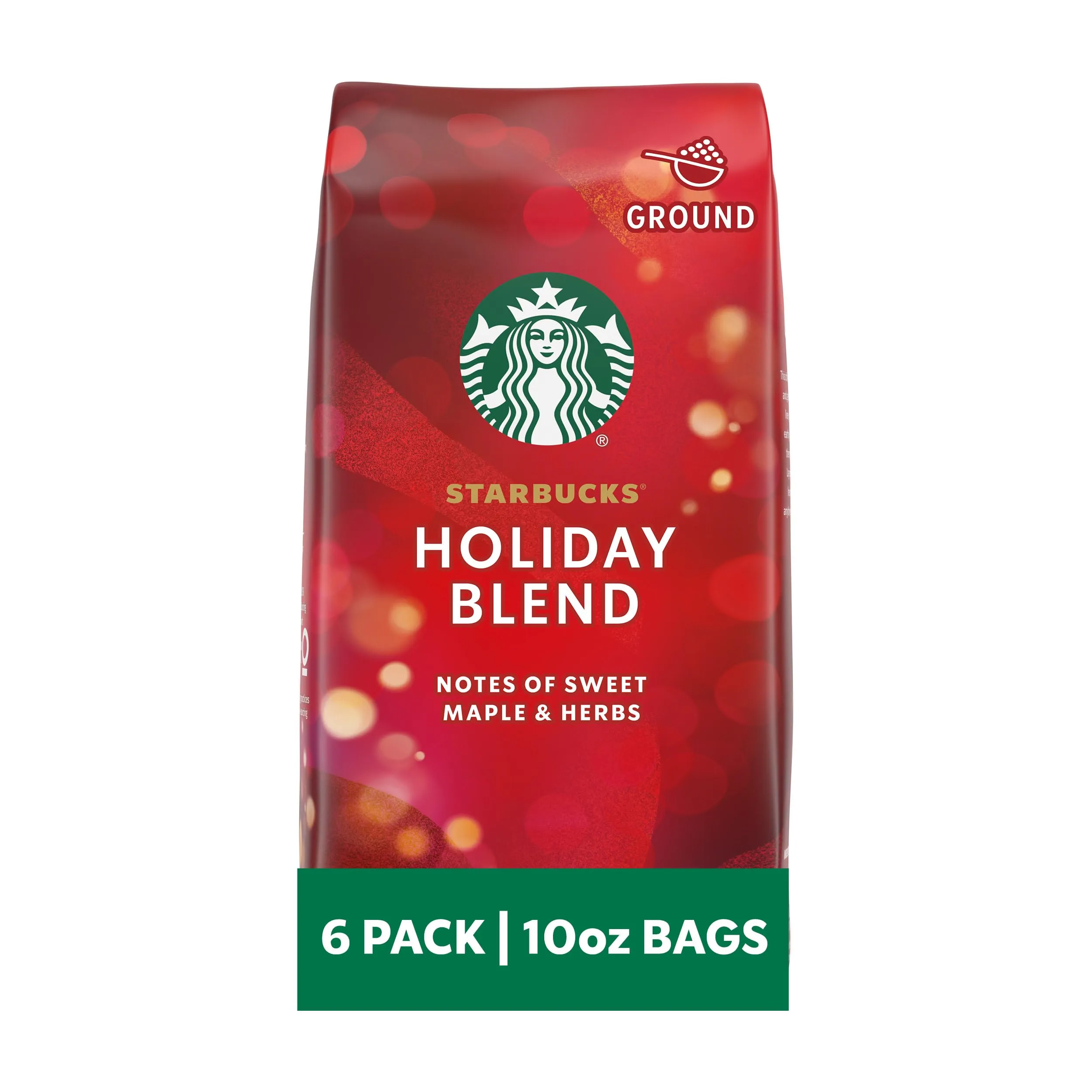 Starbucks Ground Coffee, Medium Roast Coffee, Holiday Blend, 100% Arabica, Limited Edition Holiday Coffee, 1 Bag (17 Oz)