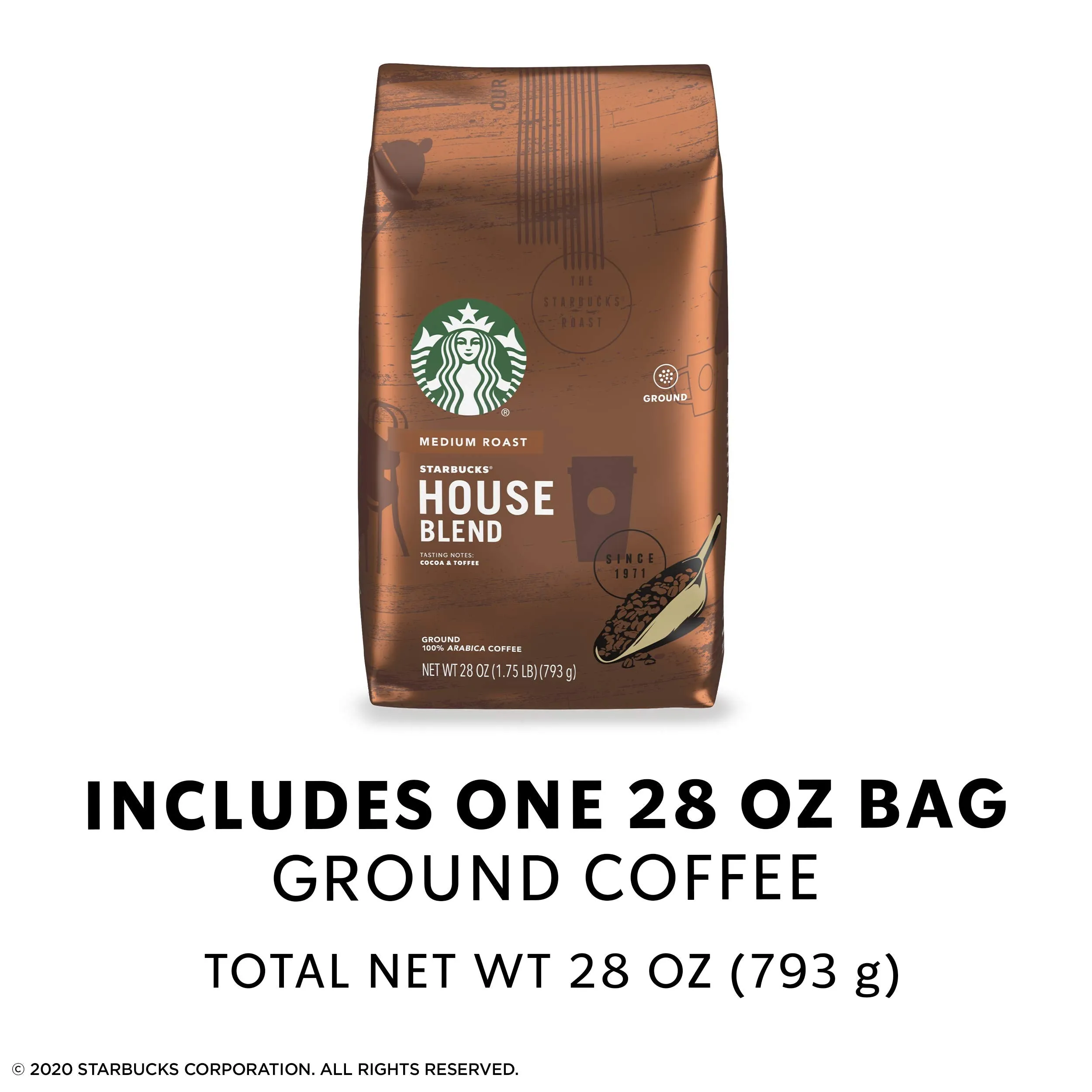 Starbucks Ground Coffee, Medium Roast Coffee, Holiday Blend, 100% Arabica, Limited Edition Holiday Coffee, 1 Bag (17 Oz)