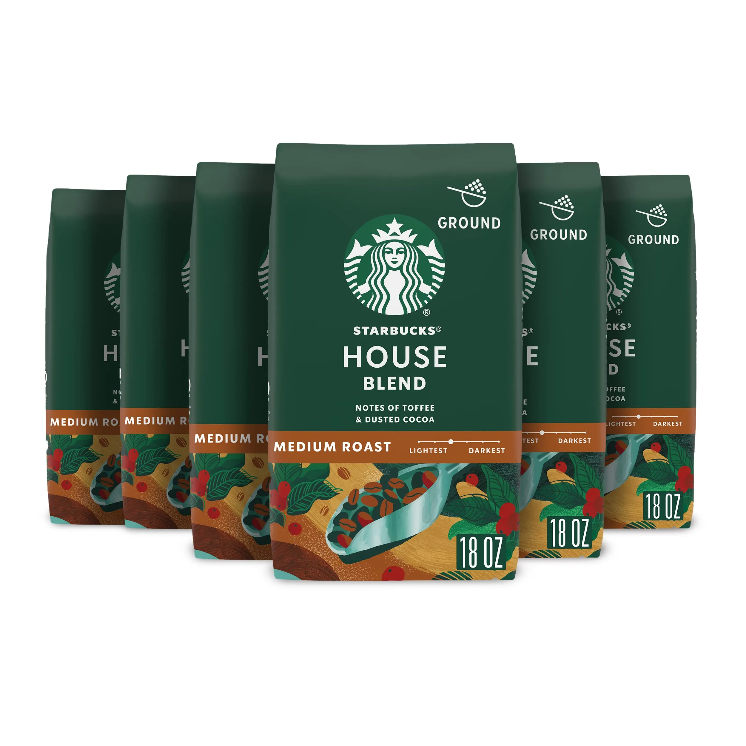 Starbucks Ground Coffee, Medium Roast Coffee, Holiday Blend, 100% Arabica, Limited Edition Holiday Coffee, 1 Bag (17 Oz)