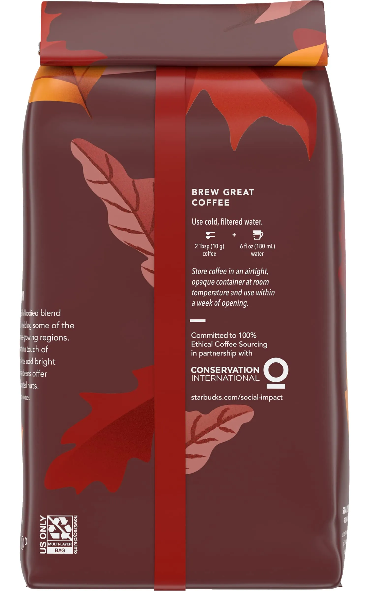 Starbucks Ground Coffee, Medium Roast Coffee, Holiday Blend, 100% Arabica, Limited Edition Holiday Coffee, 1 Bag (17 Oz)