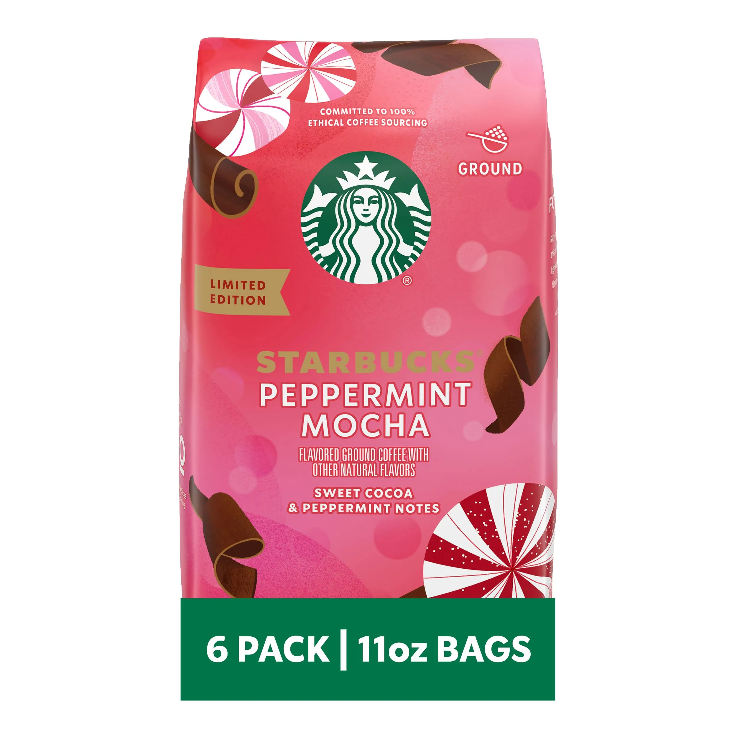 Starbucks Ground Coffee, Medium Roast Coffee, Holiday Blend, 100% Arabica, Limited Edition Holiday Coffee, 1 Bag (17 Oz)