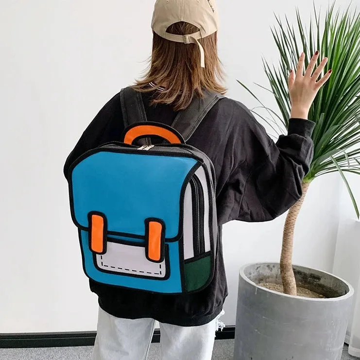 Stylish 2D/3D School Backpack for All Ages