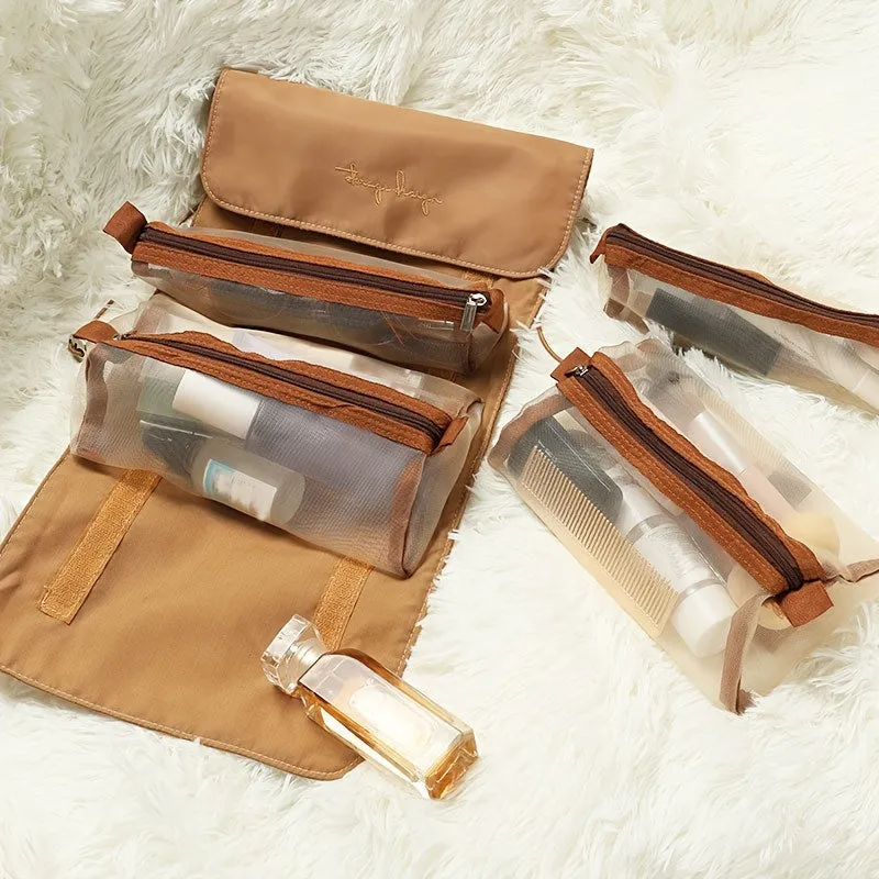 Stylish Waterproof Cosmetic Bag with Large Capacity and Multiple Functions