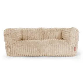 The 2 Seater Albert Sofa Bean Bag - Ultra Plush Cord Peach