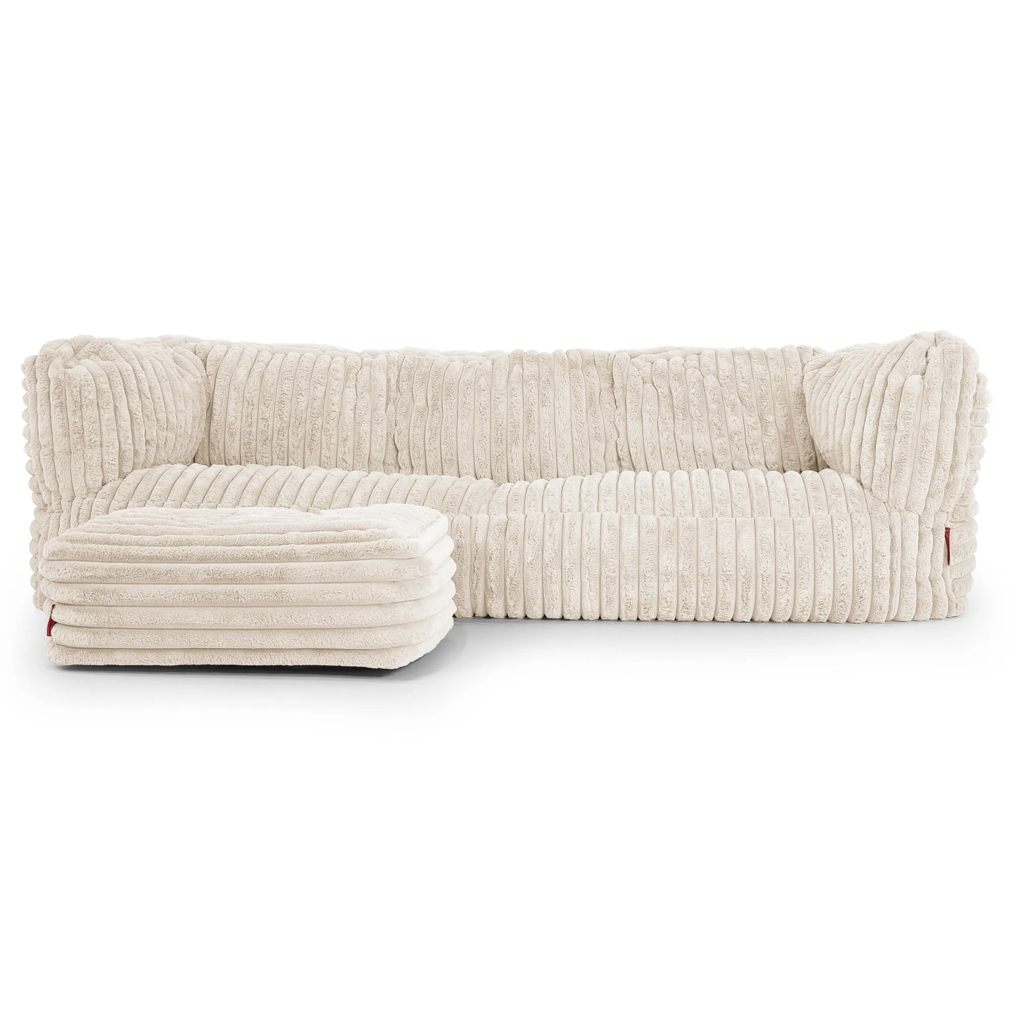 The 3 Seater Albert Sofa Bean Bag - Ultra Plush Cord Cream