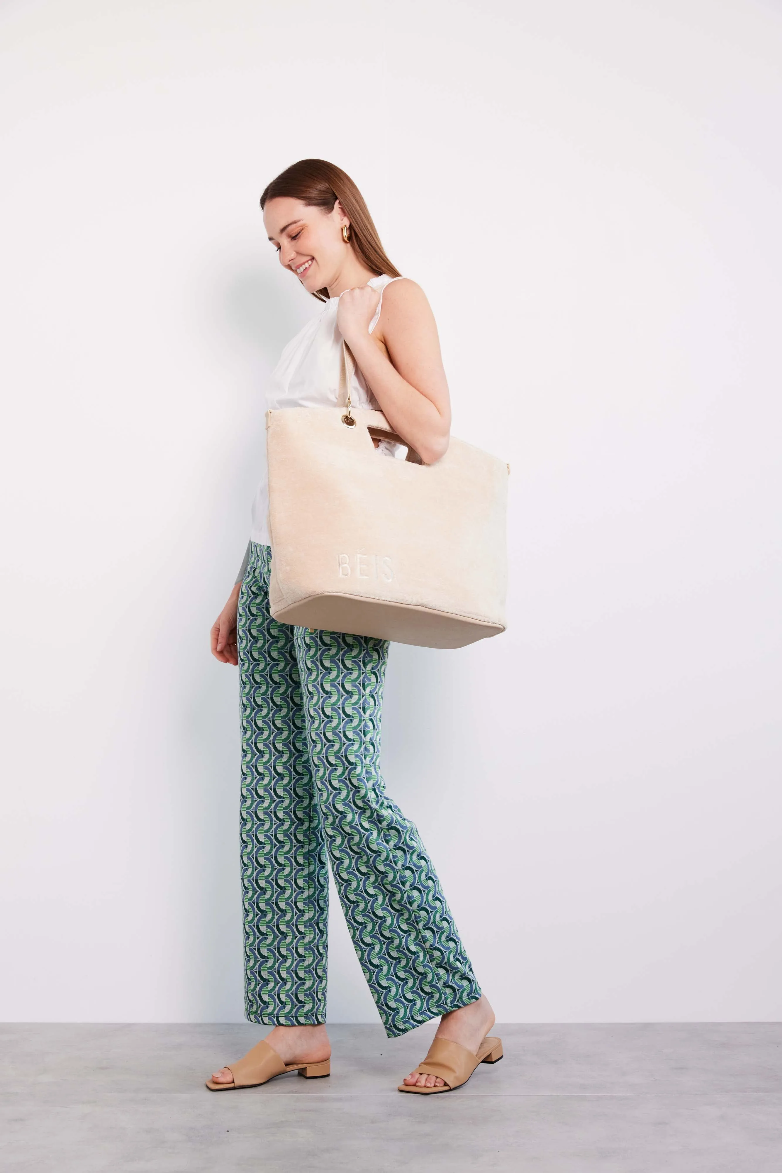 The Terry Tote in Beige