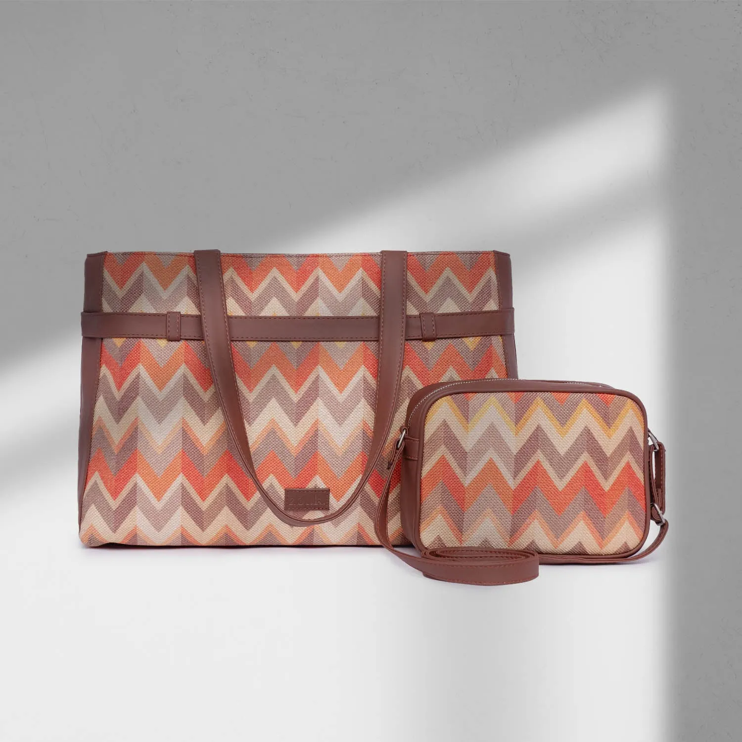 Tidal wave - Statement Office Bag & Regular Sling Bag Combo