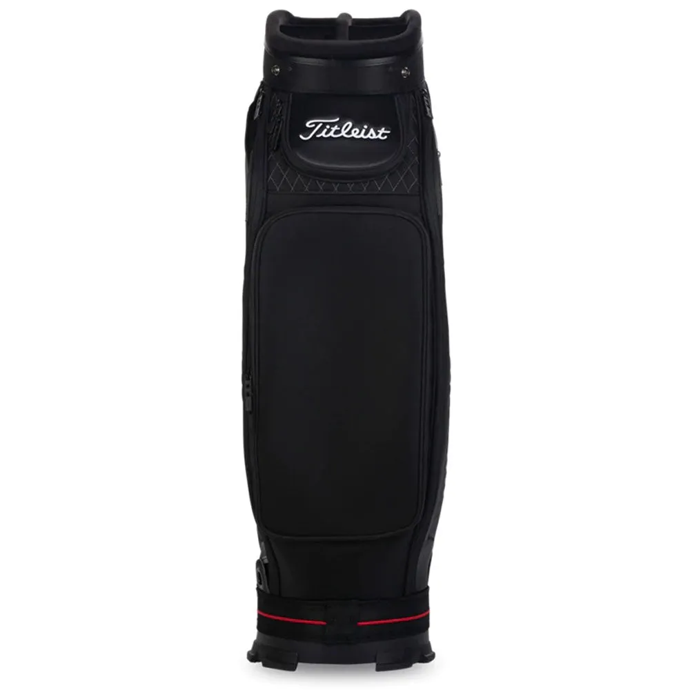 Titleist Jet Black Premium Midsize Staff Bag - Black/Black/Red