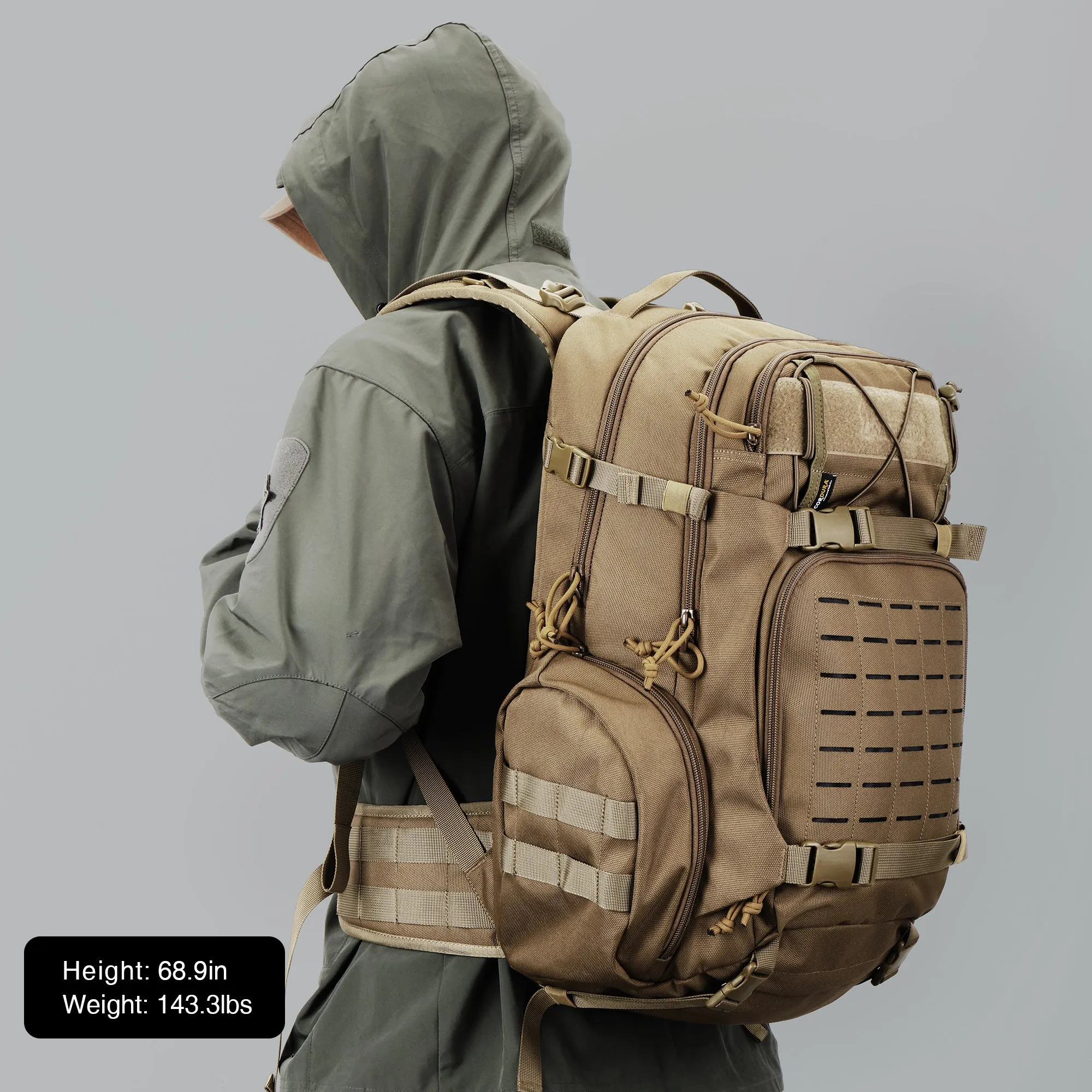 [TM6618] Mardingtop 35L Molle Tactical Military Backpack for Men，Cordura Backpack for Hiking,Camping,Survival