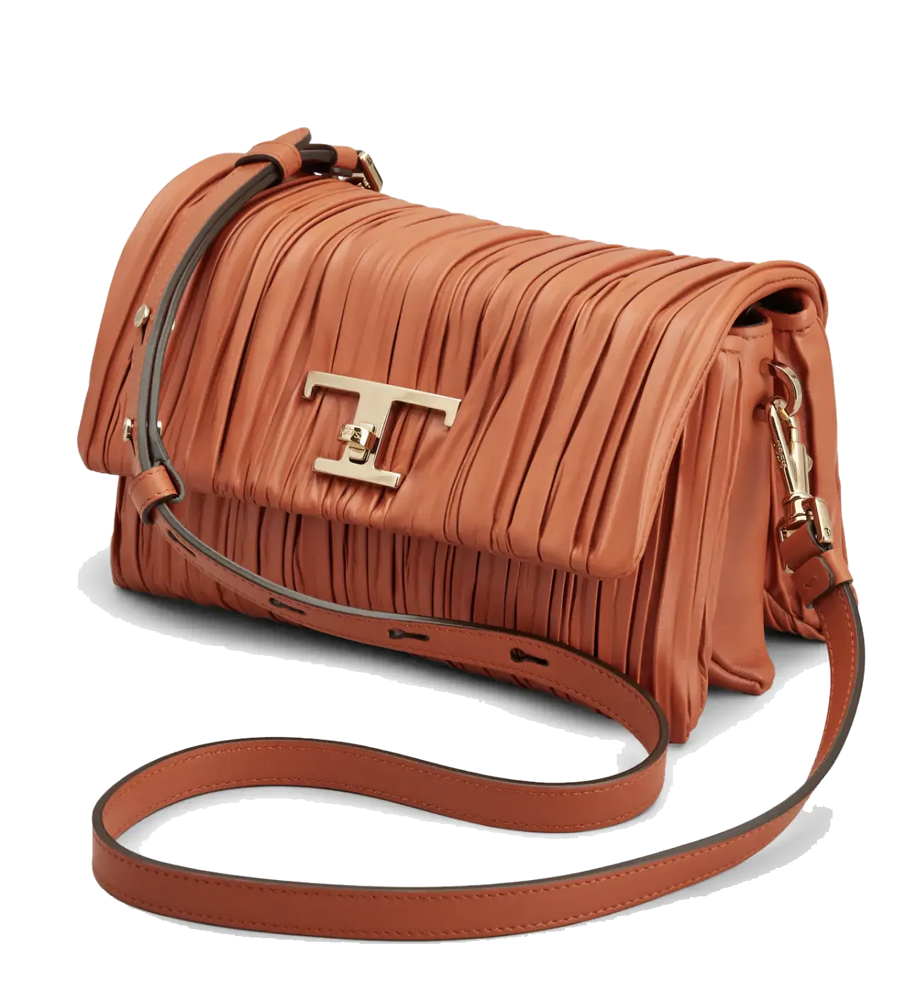 TODS T TIMELESS FLAP BAG ORANGE