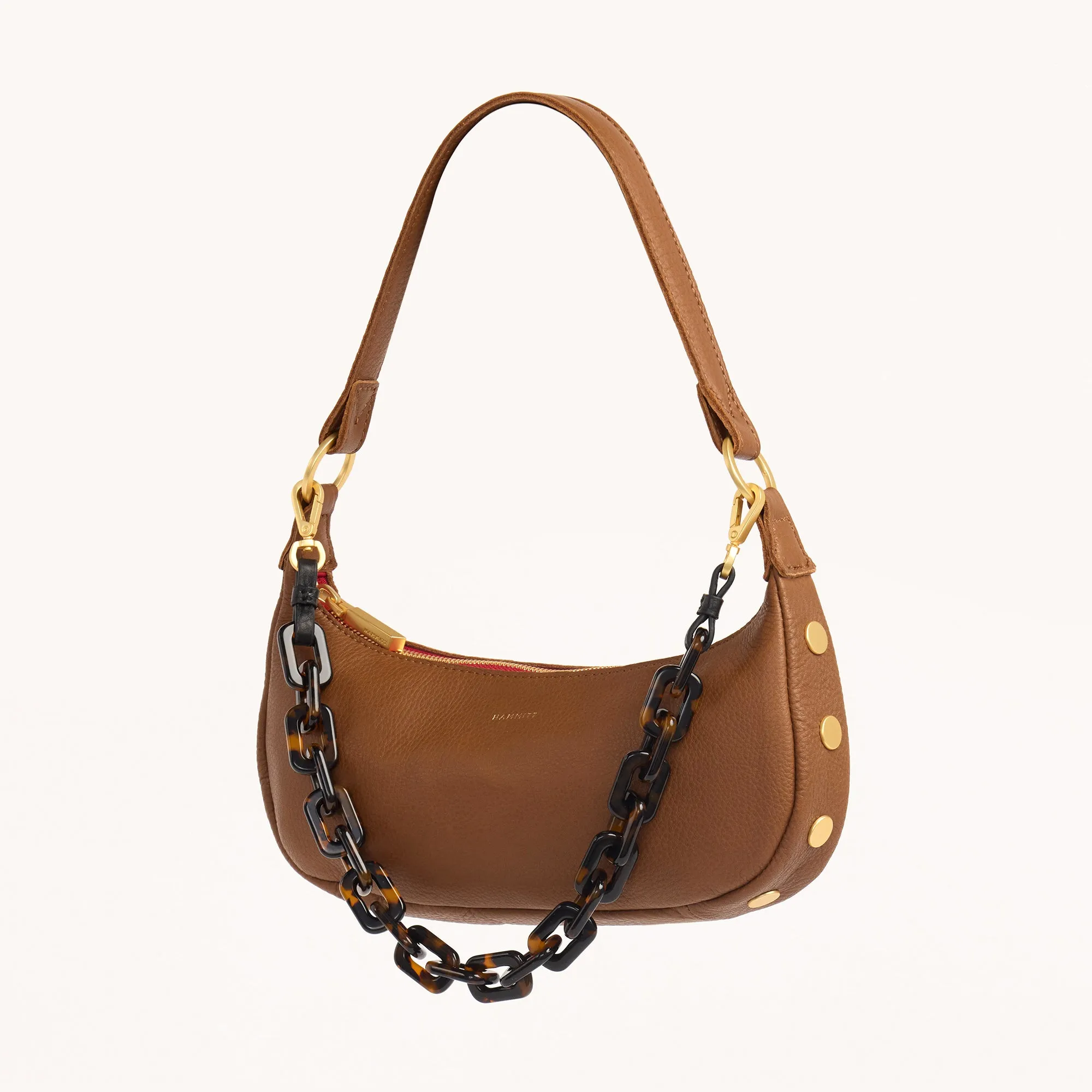 Tortoise Shell Shoulder Strap | Black/Brushed Gold