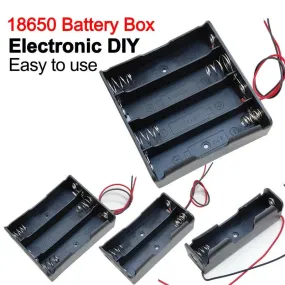 Versatile 18650 Battery Storage Cases with Multiple Slot Options and Wire Lead