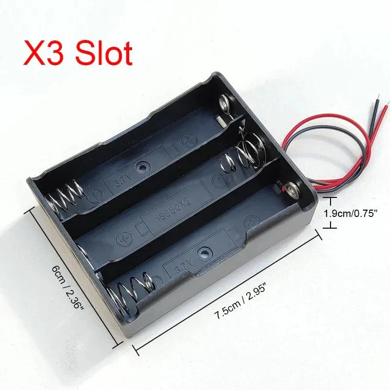 Versatile 18650 Battery Storage Cases with Multiple Slot Options and Wire Lead