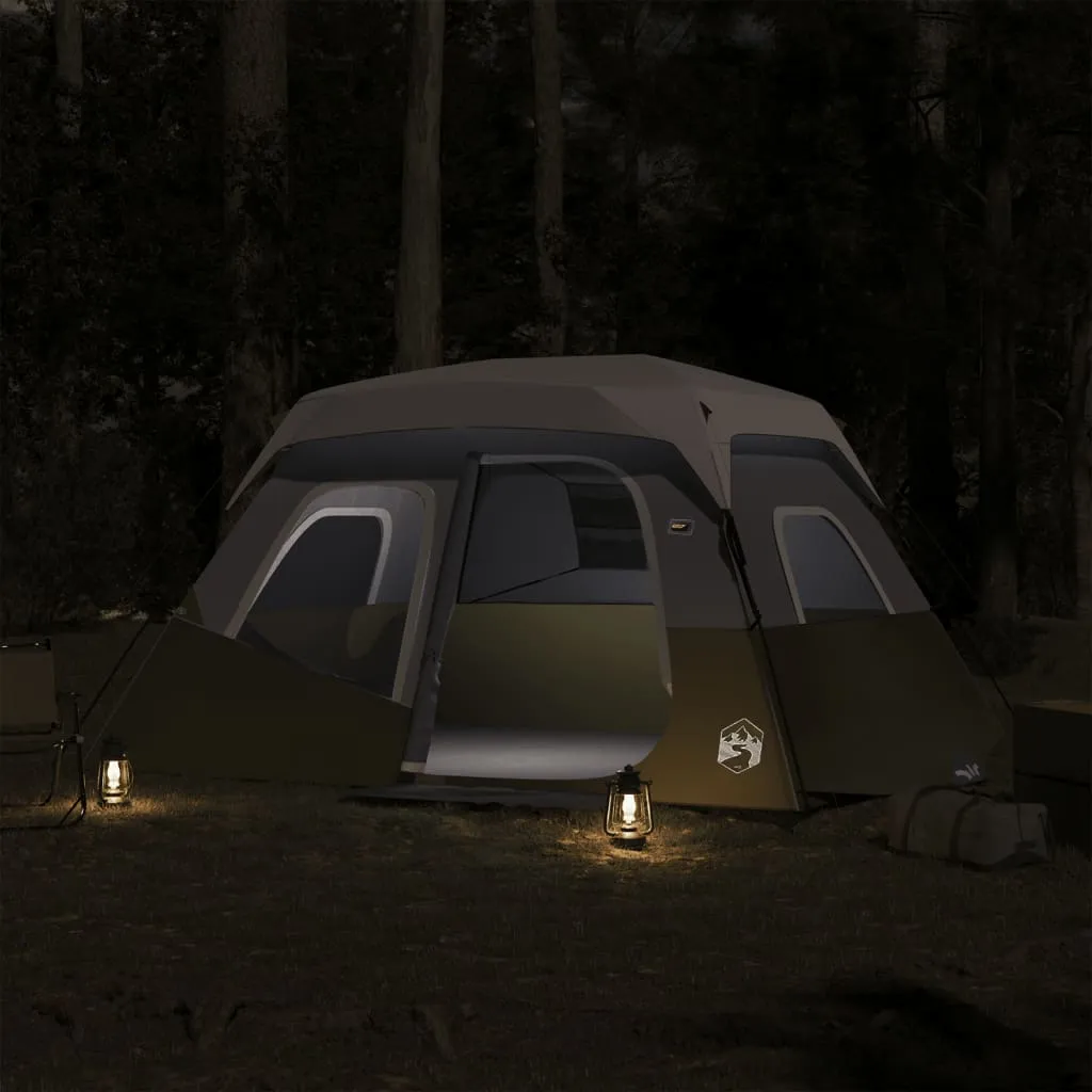 vidaXL Family Tent with LED 6-Person Light Blue Quick Release