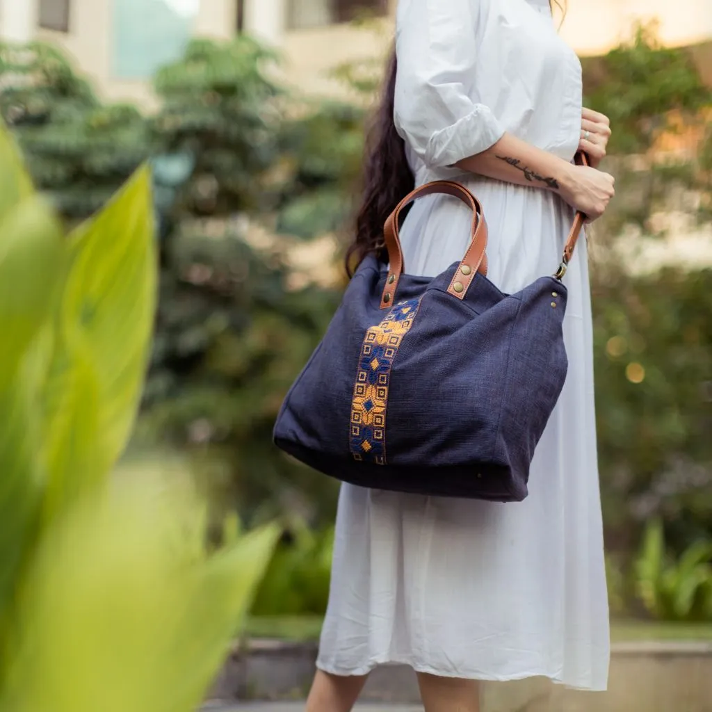 Walid Unisex Canvas Bag - Navy