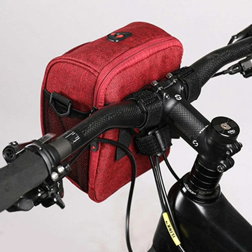 Waterproof Bicycle Handlebar Bag Front Bag Bike Cycling Cellphone Holder Bag Pannier Shoulder Bag with Rain Cover and Earphone Jack