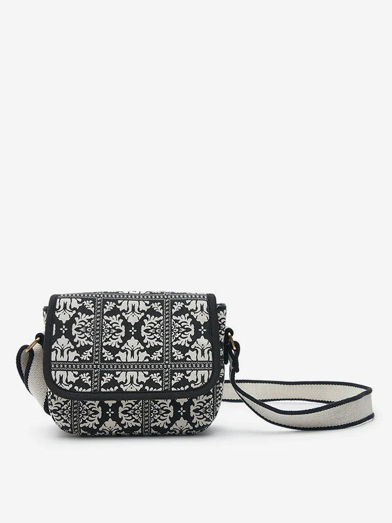 Westside Black Ethnic Pattern Sling Bag