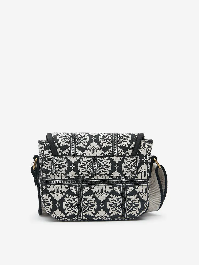 Westside Black Ethnic Pattern Sling Bag