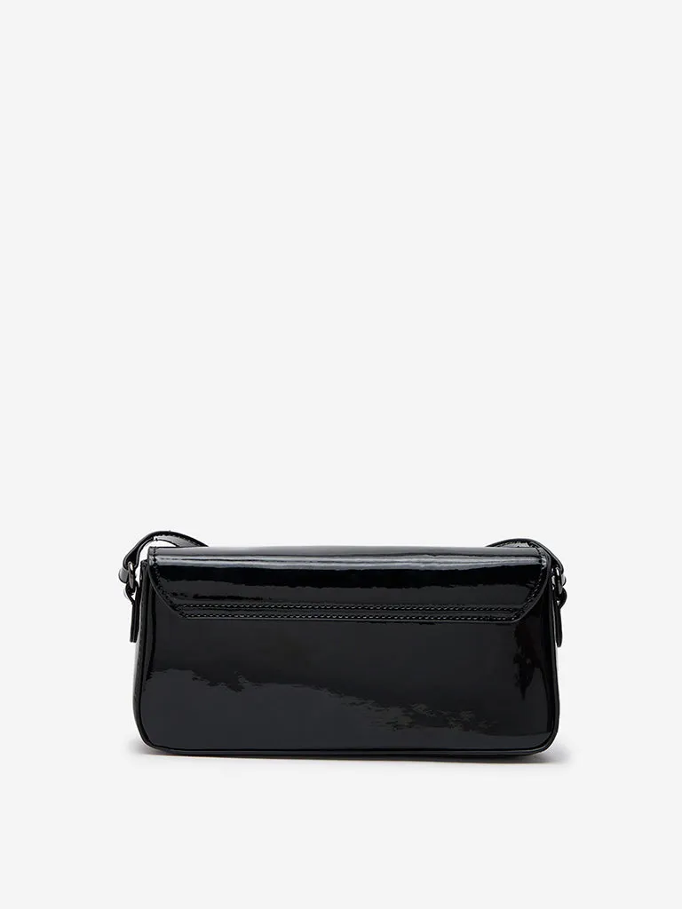 Westside Black Faux-Leather Sling Bag