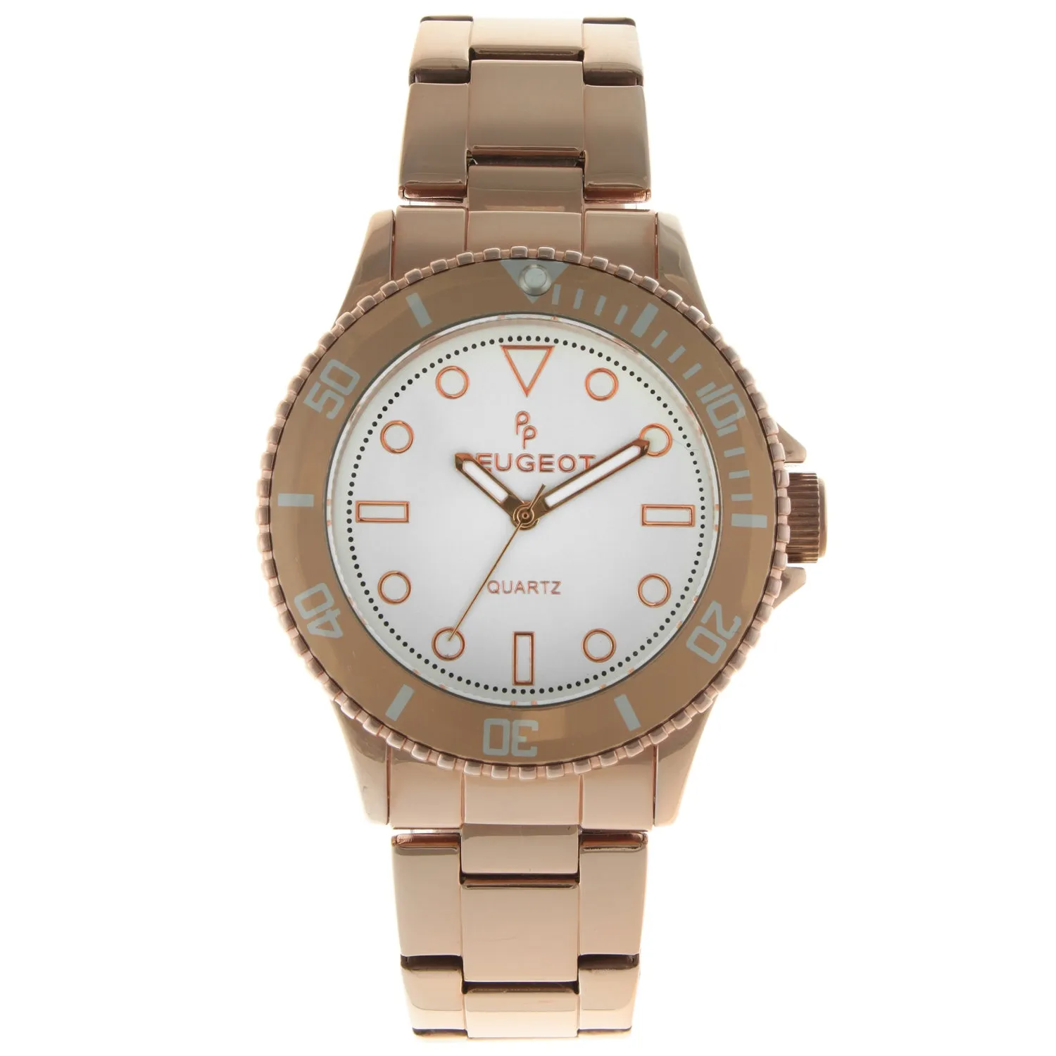 Women 36mm Sport Bezel Rose Gold Bracelet Watch