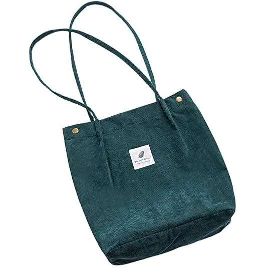 Women's Corduroy Shoulder Tote Bag