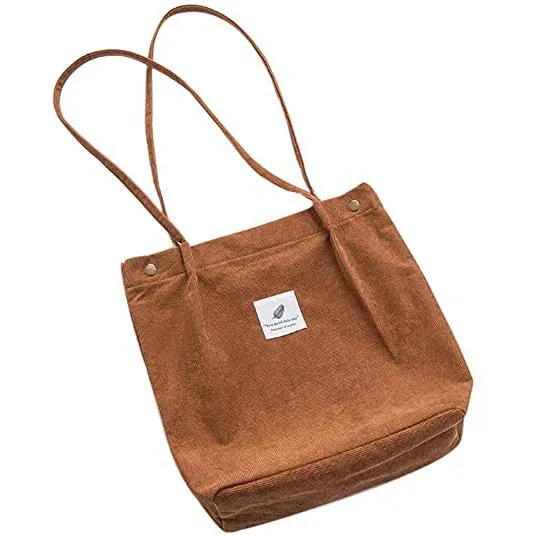 Women's Corduroy Shoulder Tote Bag