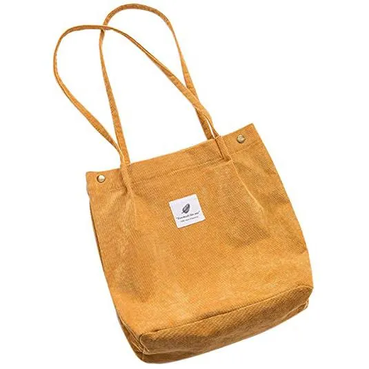 Women's Corduroy Shoulder Tote Bag