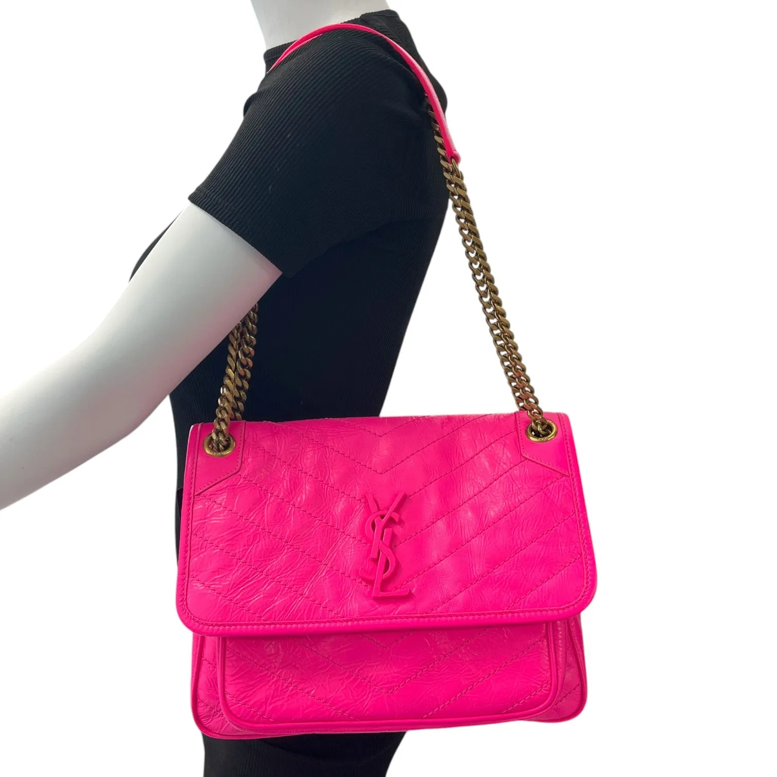 Women's Fluo Nappa Handbag Pink