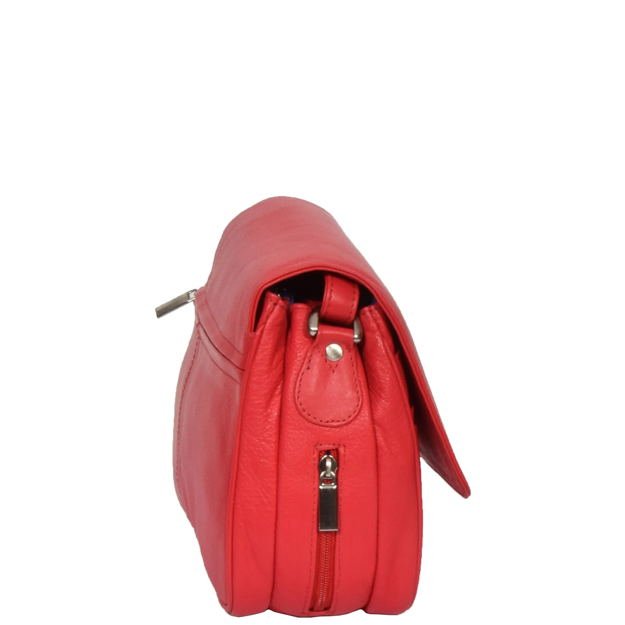 Womens Leather Classic Organiser Bag Matilda Red