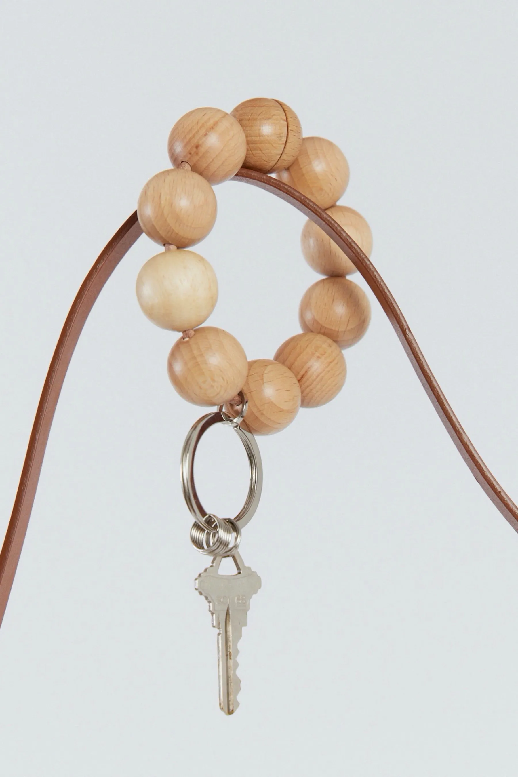 Wood Ball Keychain