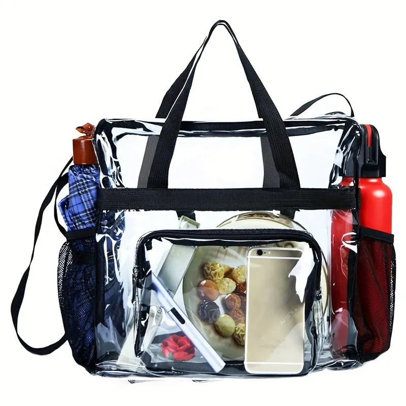 Work and Sports Clear Tote Bag for Ultimate Visibility