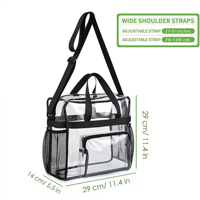 Work and Sports Clear Tote Bag for Ultimate Visibility